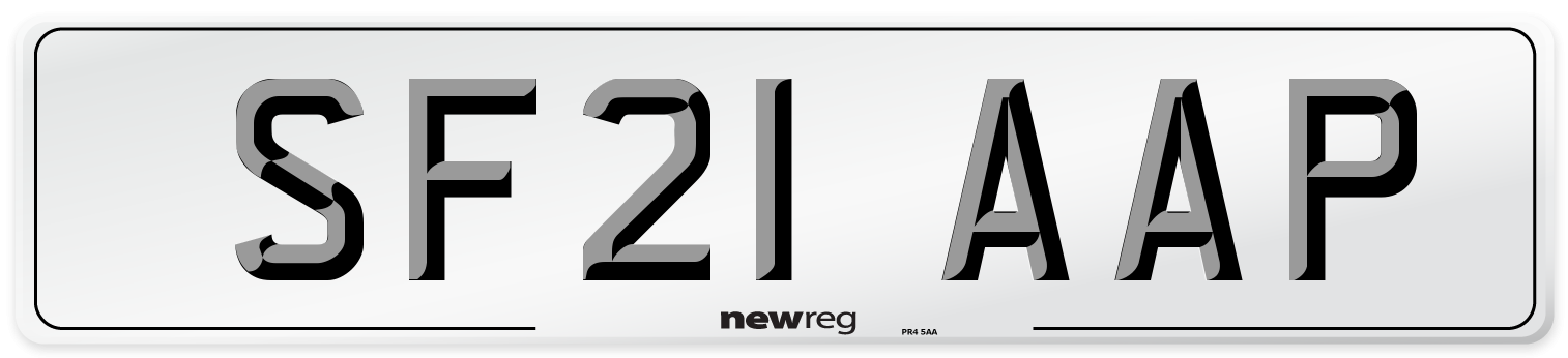 SF21 AAP Number Plate from New Reg